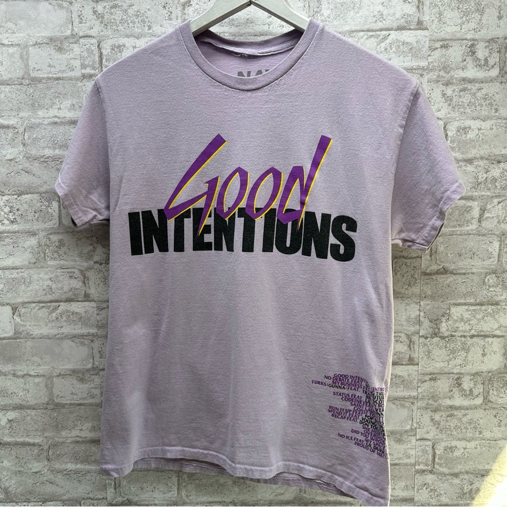VLONE X NAV COTTON 'DOVES' SHORT SLEEVE T-SHIRT PURPLE size medium